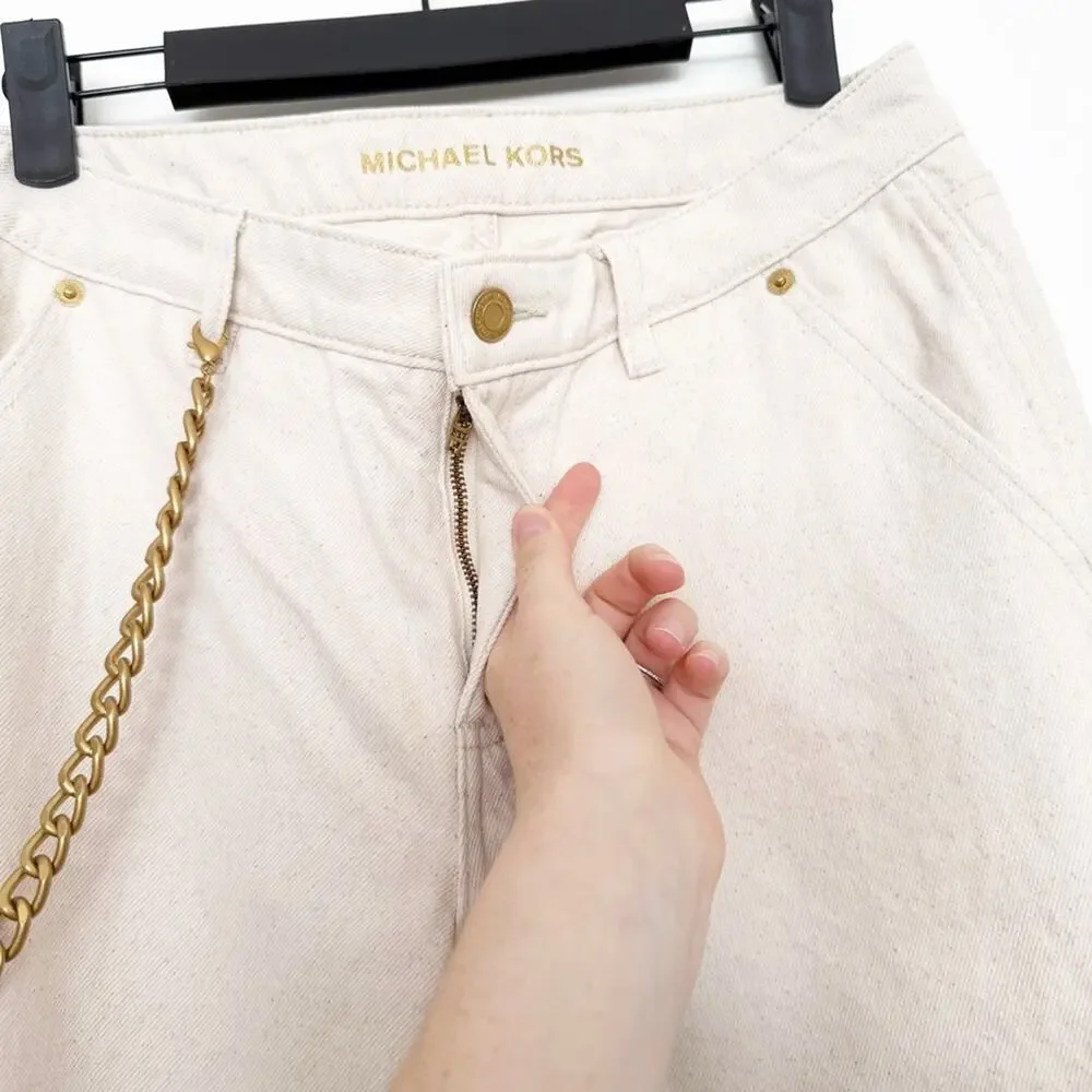 Michael Kors Relaxed Wide-Leg Jeans in Natural Wash Size 2
